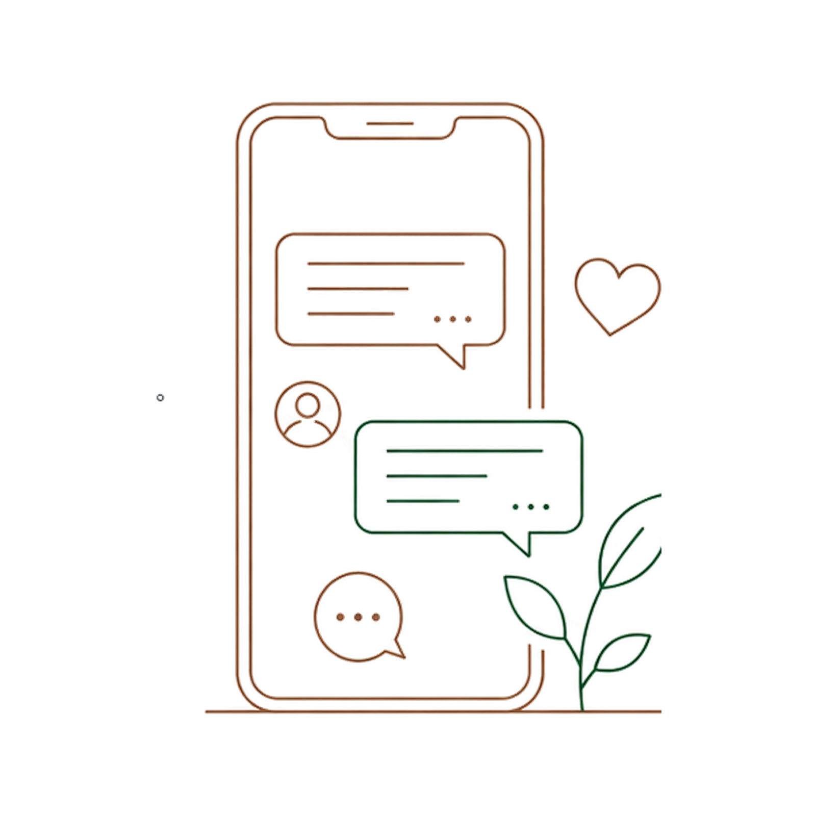 スマートフォンで相談するイラスト